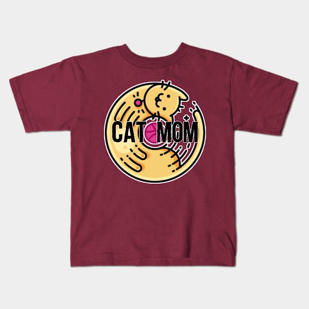 Cat Mom Kids T-Shirt by RonanZero